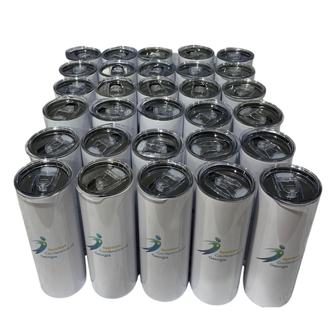 20 oz Slim Straight Tumblers,  Stainless Steel with Lid and Straw