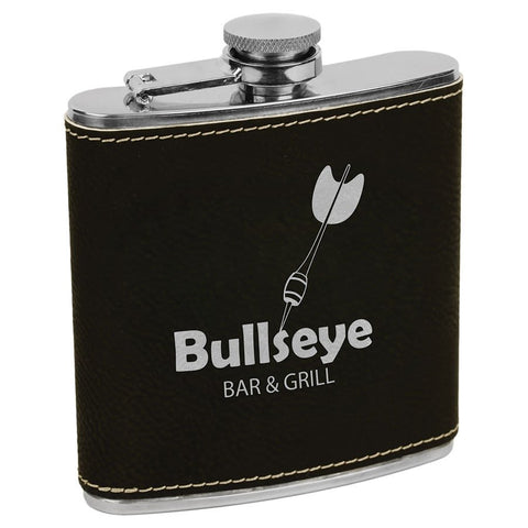 Laserable Leatherette Stainless Steel Flask