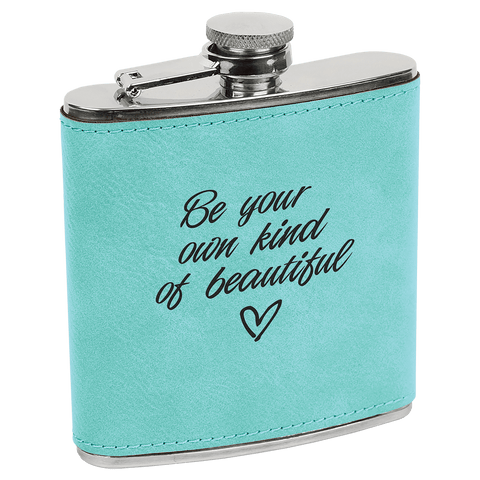 Laserable Leatherette Stainless Steel Flask