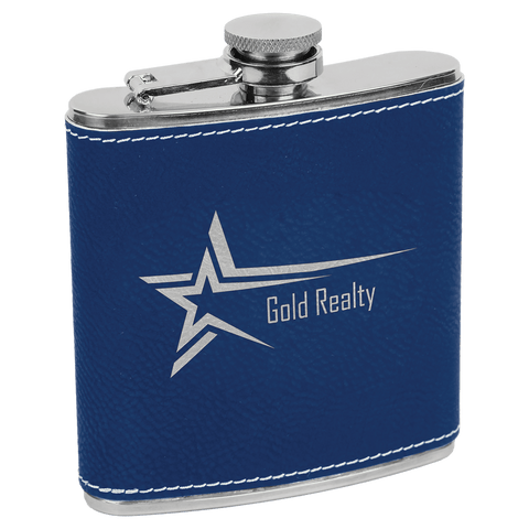 Laserable Leatherette Stainless Steel Flask
