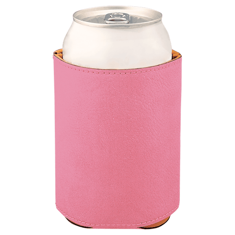 Synthetic leather beverage holder, laser personalization