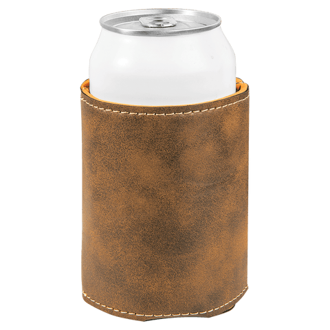 Synthetic leather beverage holder, laser personalization