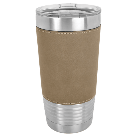 Polar Camel 20 oz. Laserable Leatherette Tumbler with Clear Lid