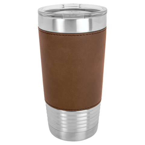Polar Camel 20 oz. Laserable Leatherette Tumbler with Clear Lid