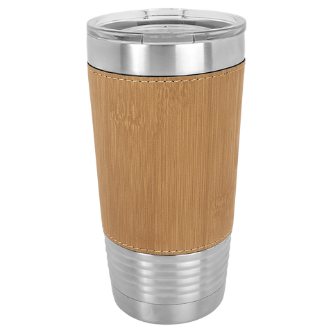 Polar Camel 20 oz. Laserable Leatherette Tumbler with Clear Lid