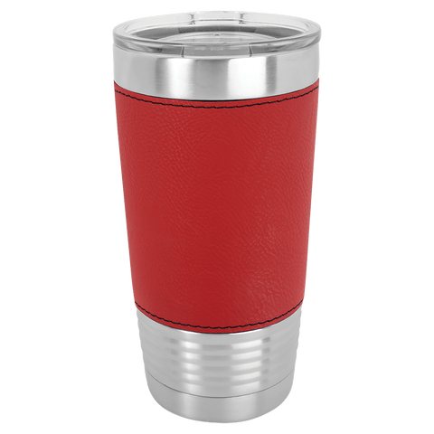 Polar Camel 20 oz. Laserable Leatherette Tumbler with Clear Lid