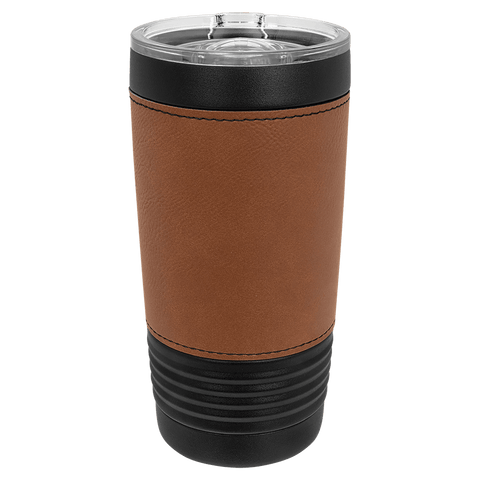 Polar Camel 20 oz. Black with Leatherette Tumbler with Slider Lid