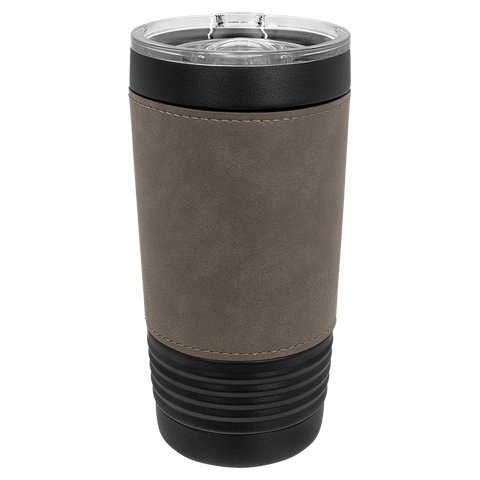 Polar Camel 20 oz. Black with Leatherette Tumbler with Slider Lid