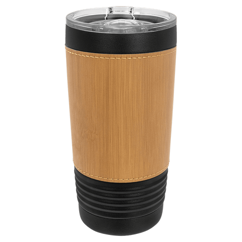 Polar Camel 20 oz. Black with Leatherette Tumbler with Slider Lid