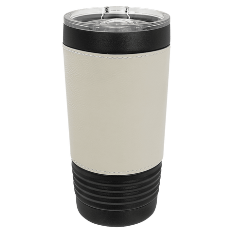 Polar Camel 20 oz. Black with Leatherette Tumbler with Slider Lid
