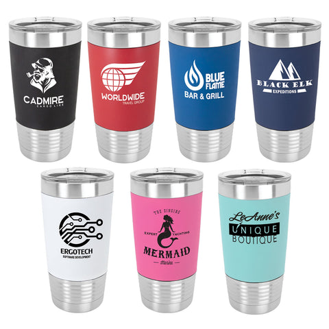 20 oz. Polar Camel Tumbler with Silicone Grip and Clear Lid